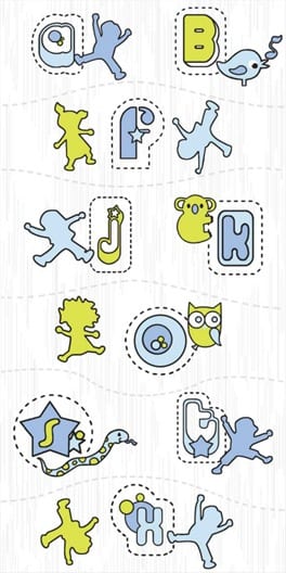 inserto alphabet blue aligator 25x50 claire white